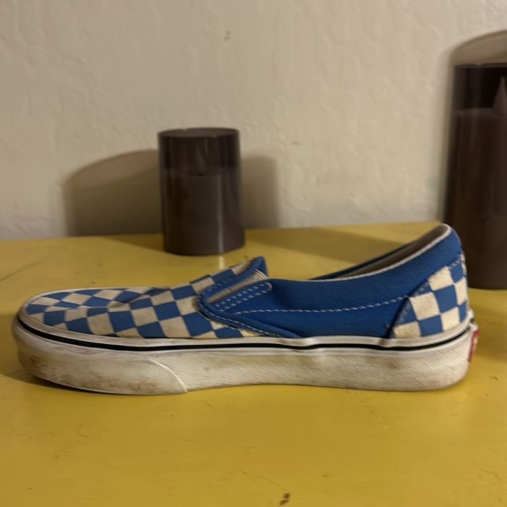 Blue checkered vans